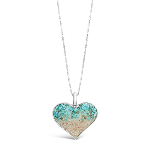 Dune Heart of Sand Necklace with Gradient Turquoise