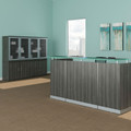 Medina Reception Desk in Gray Steel