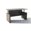 Medina Height-Adjustable Straight Front Desk in Gray Steel