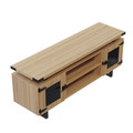 Mirella Low Wall Cabinet with Glass Doors in Sand Dune