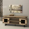 Mirella Low Wall Cabinet with Glass Doors in Sand Dune