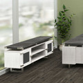Mirella Low Wall Cabinet with Glass Doors in Stone Gray