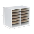 12 Comp. Wood Adjustable-Compartment Literature Organizer Dimensions