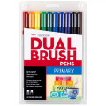 Dual Brush 10-Pen Set - Primary Colors