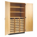 Tote Tray and Shelf Storage Cabinet