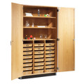 Tote Tray and Shelf Storage Cabinet