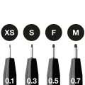 PITT Artist 4-Pen Set Black - (XS, S, F, M)