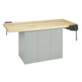 Forum Industrial Arts Two-Station Steel Workbench with 6 Vertical Lockers