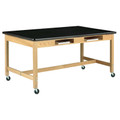 PerpetuLab Activity Tables with Book Compartment - Laminate Top with Casters