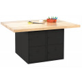 Forum Industrial Arts Four-Station Steel Workbench with 8 Lockers
