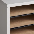 24 Comp. Wood Adjustable-Compartment Literature Organizer Corner Close Up