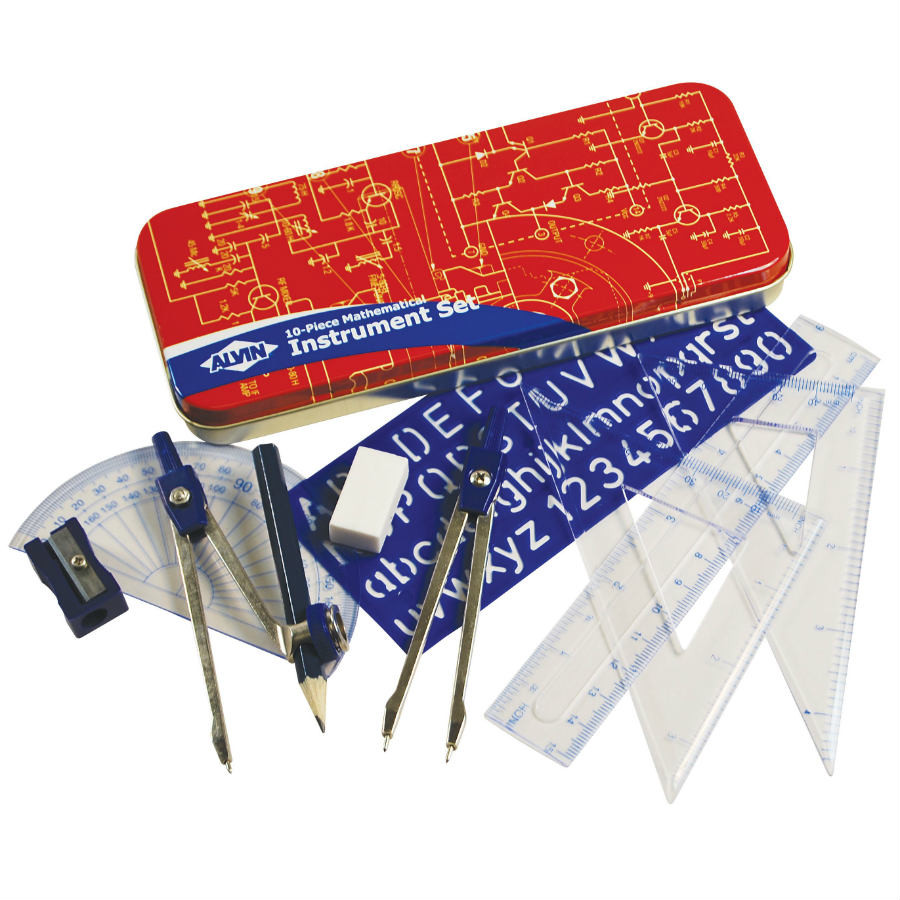 Math Instruments Labelled Math & Geometry Instrument Sets for Drafting & STEM