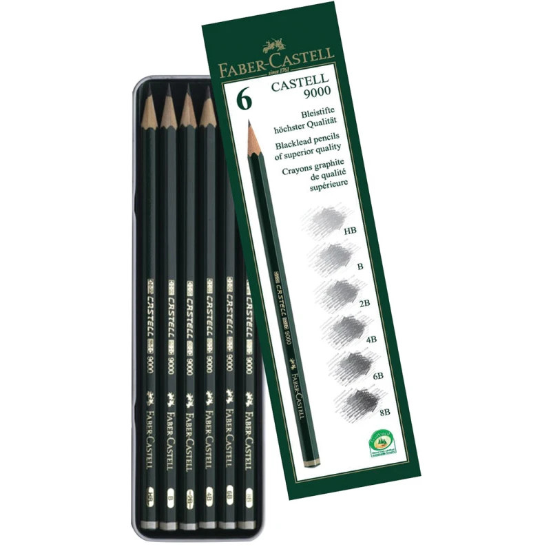 9000 Graphite Pencils - Set of 6 - DEW Drafting Supplies