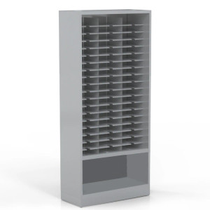 Mailflow Freestanding Sorter with Shelf - 57 Compartments