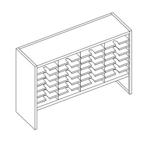28 Comp. Mailflow Elevated Closed Back Mail Sorter