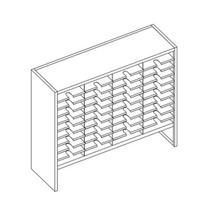 40 Comp. Mailflow Elevated Closed Back Mail Sorter