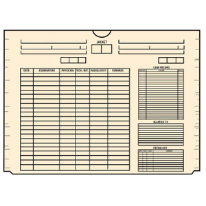 X-Ray Film Jackets with Outer Pocket - Preprinted Format #1, 11-Point, Carton of 100
