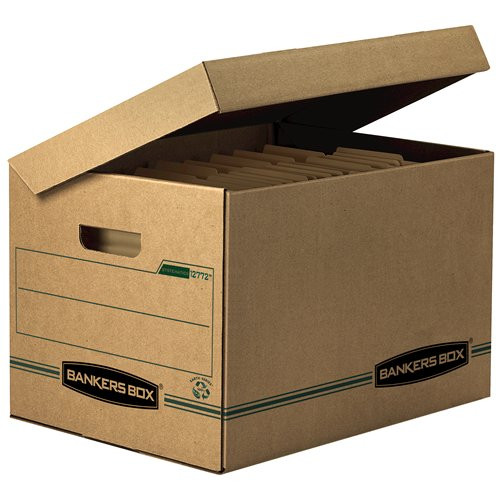 Recycled Stor-File Storage Basic Duty Boxes - LETTER/LEGAL, Carton of 12