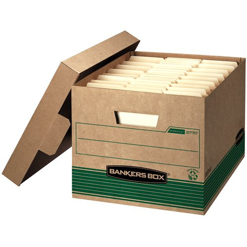 Recycled Stor-File Storage Boxes - LETTER/LEGAL, Carton of 12