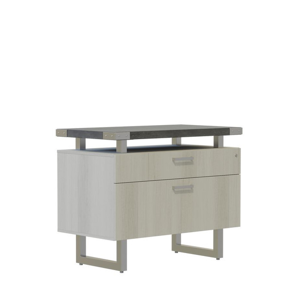 Mirella 36"W Lateral File in Stone Gray
