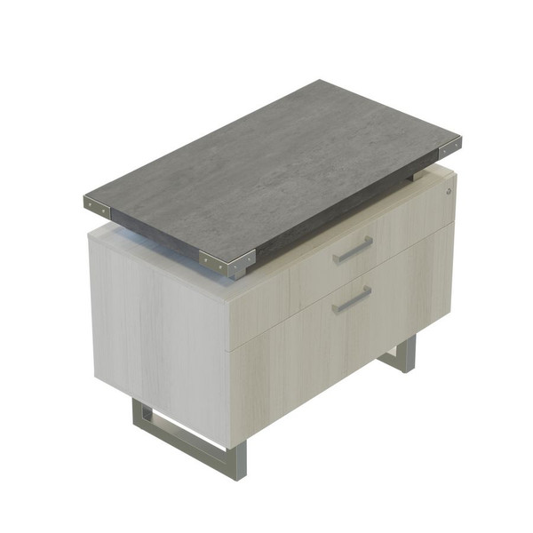 Mirella 36"W Lateral File in Stone Gray
