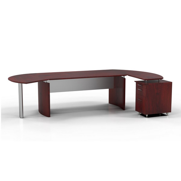 Medina Curved Desk Extension in Textured Sea Salt