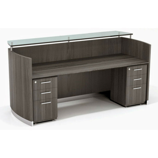 Medina Reception Desk in Gray Steel