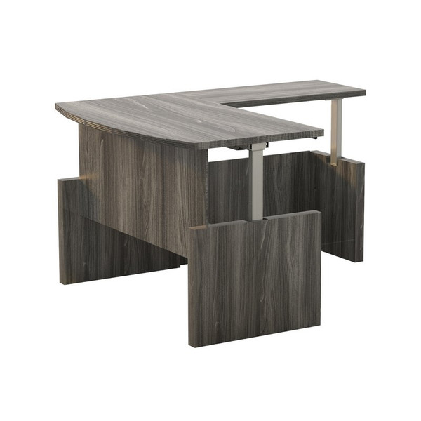 Aberdeen Height-Adjustable L-Shaped Bow Front Desk