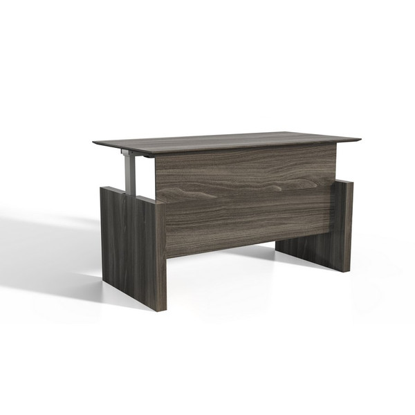 Medina Height-Adjustable Straight Front Desk in Gray Steel