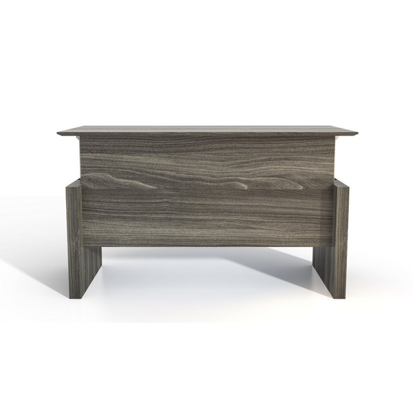 Medina Height-Adjustable Straight Front Desk in Gray Steel