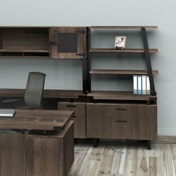 Mirella 3-Shelf Bookshelf in Southern Tobacco