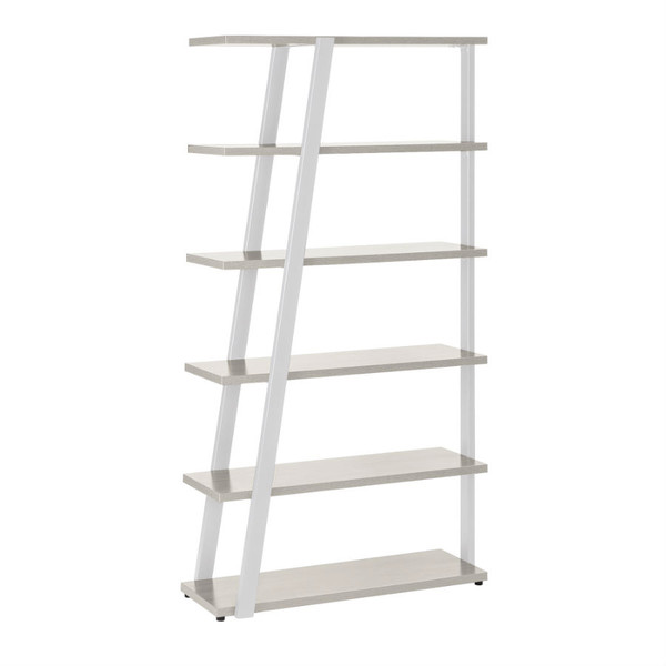 Mirella 5-Shelf Bookshelf in White Ash