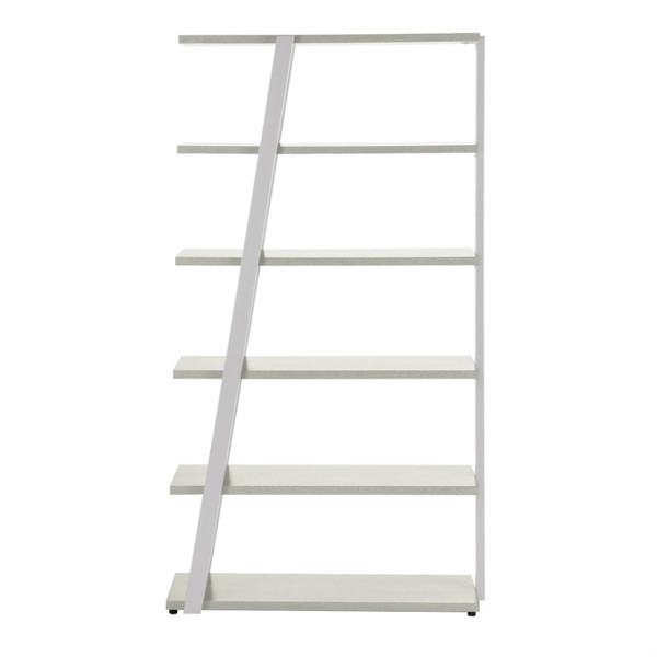 Mirella 5-Shelf Bookshelf in White Ash