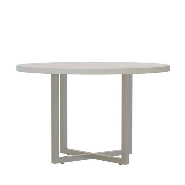 Mirella 42" Round Meeting Table in White Ash