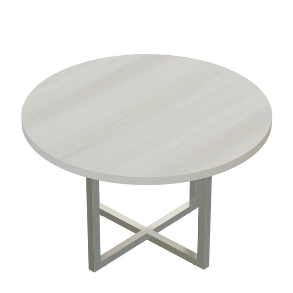 Mirella 42" Round Meeting Table in White Ash