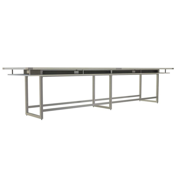 Mirella 16' Standing Height Conference Table in White Ash