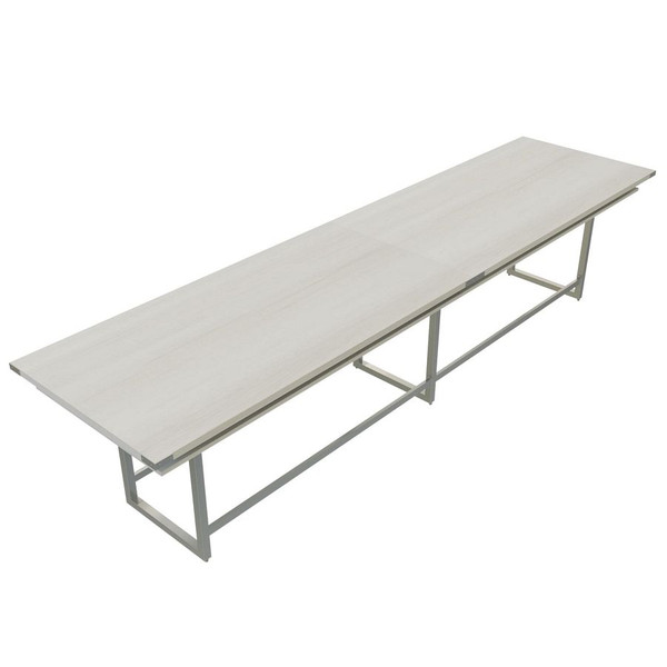 Mirella 16' Standing Height Conference Table in White Ash
