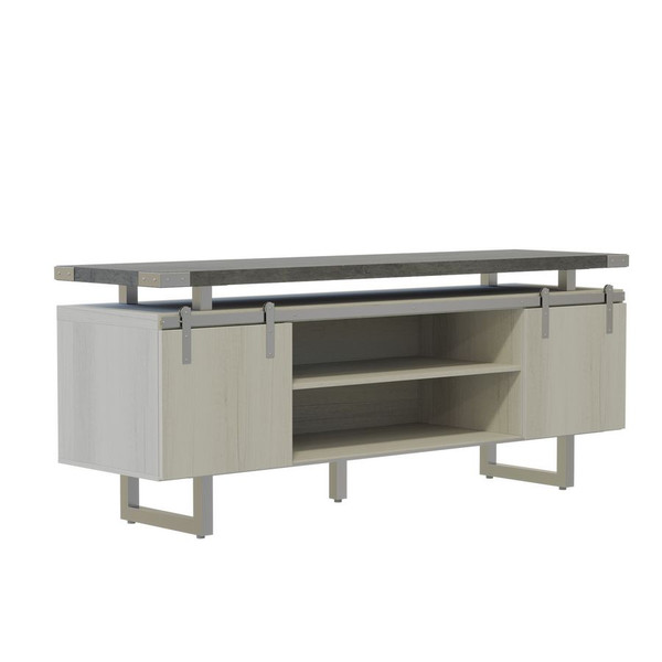 Mirella Low Wall Cabinet in Stone Gray