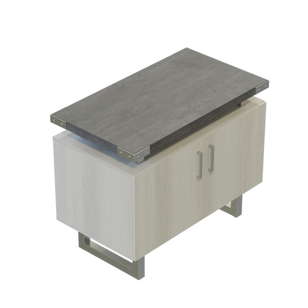 Mirella 36"W Storage Cabinet in Stone Gray