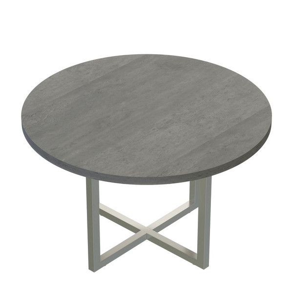 Mirella 42" Round Meeting Table in Stone Gray