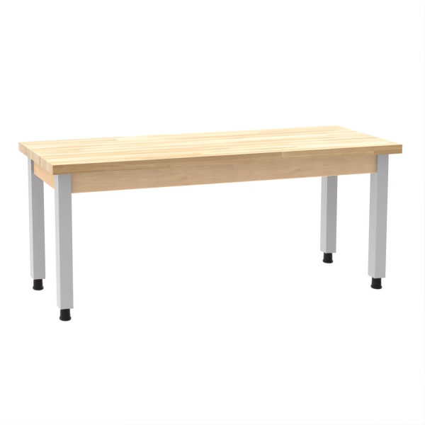 Maple Butcher Block Work Table – Fixed Steel Leg Series