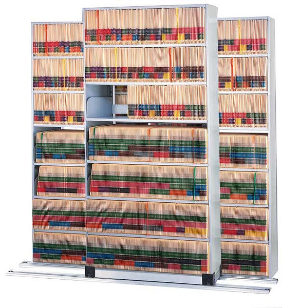 High Density Mobile Medical Shelving– Letter & Legal End-Tab Filing