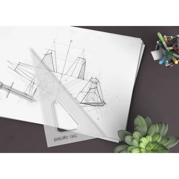 Pacific Arc Scholastic Clear Triangles on paper