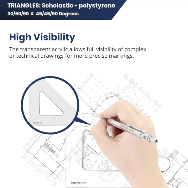 Pacific Arc Scholastic Clear Triangles Details