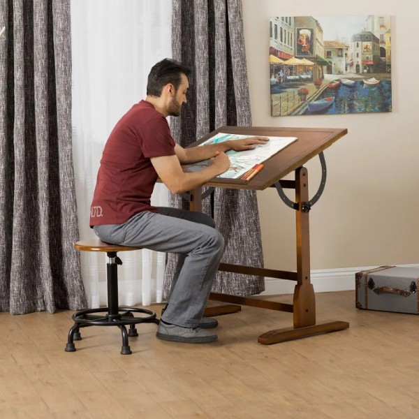 Vintage Wood Drafting Table