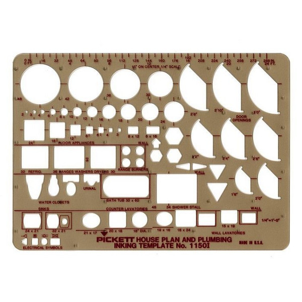 1/4" Scale House Plan and Plumbing Template 