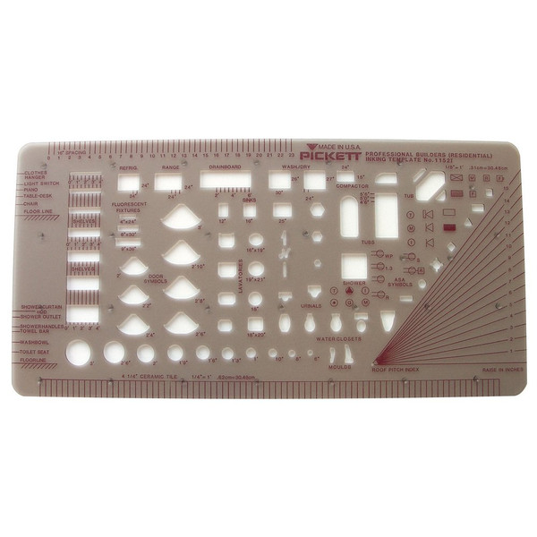 1/8" Scale House Plan Fixture Template