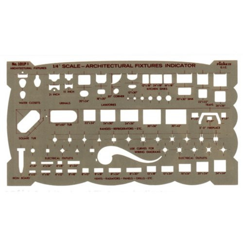 1/4" Scale Architectural Fixtures Indicator Template