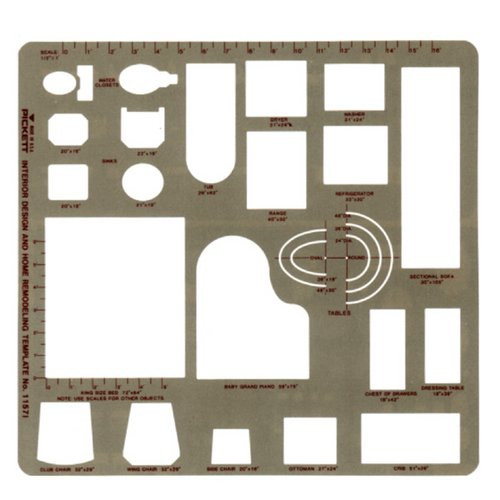 1/2" Scale Interior Design & Home Modeling Template