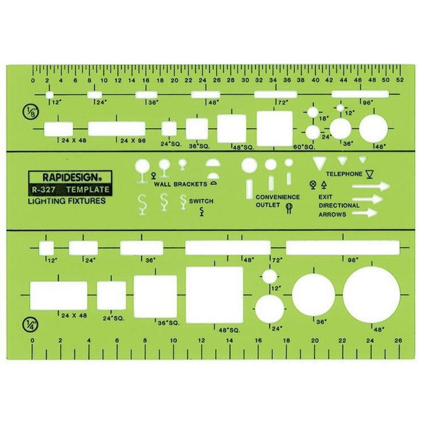 1/4" and 1/8" Scale Lighting Fixtures Template